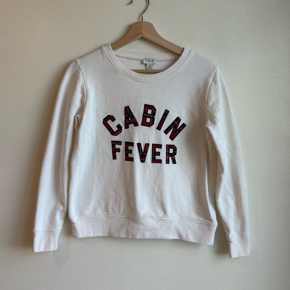 J.Crew Holiday Cabin Fever Fleece Pullover Sweater – Ivory Tartan XS - Picture 3 of 7